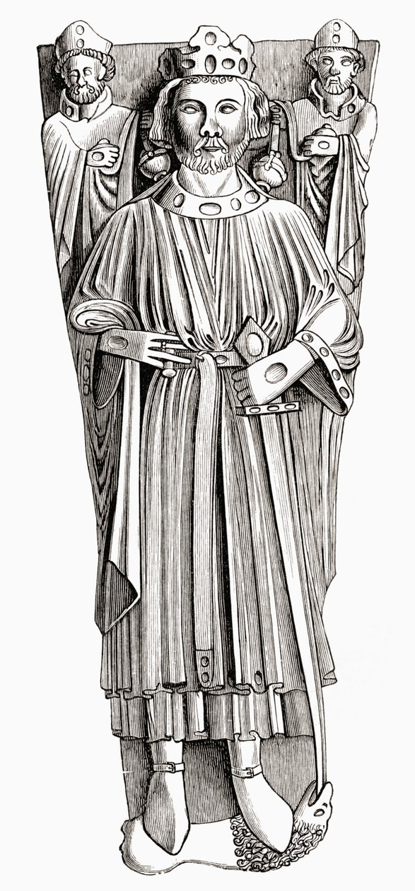 Effigy of King John on His Tomb in Worcester Cathedral, from 