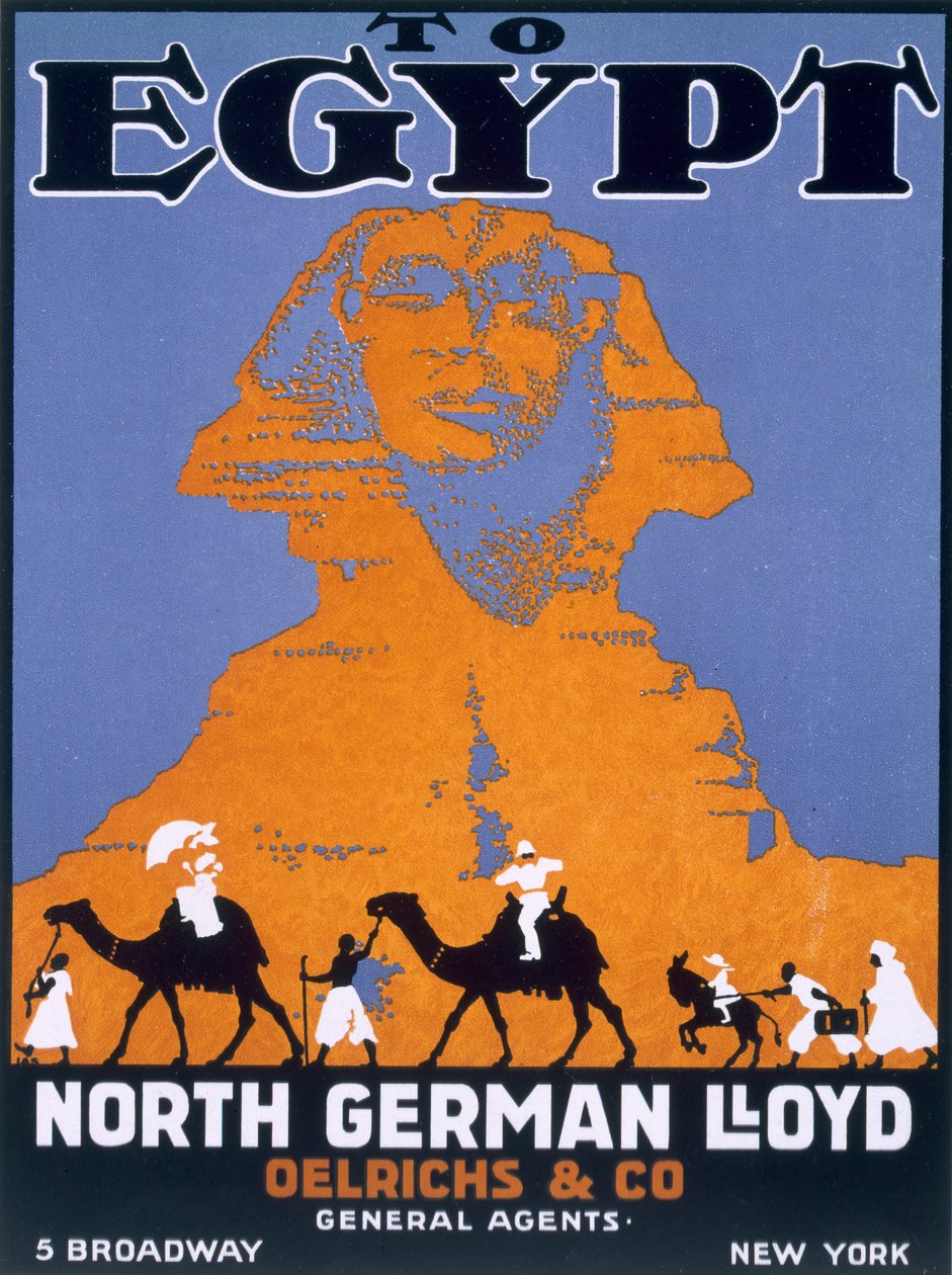 Egypt, poster advertising Norddeutscher Lloyd by English School