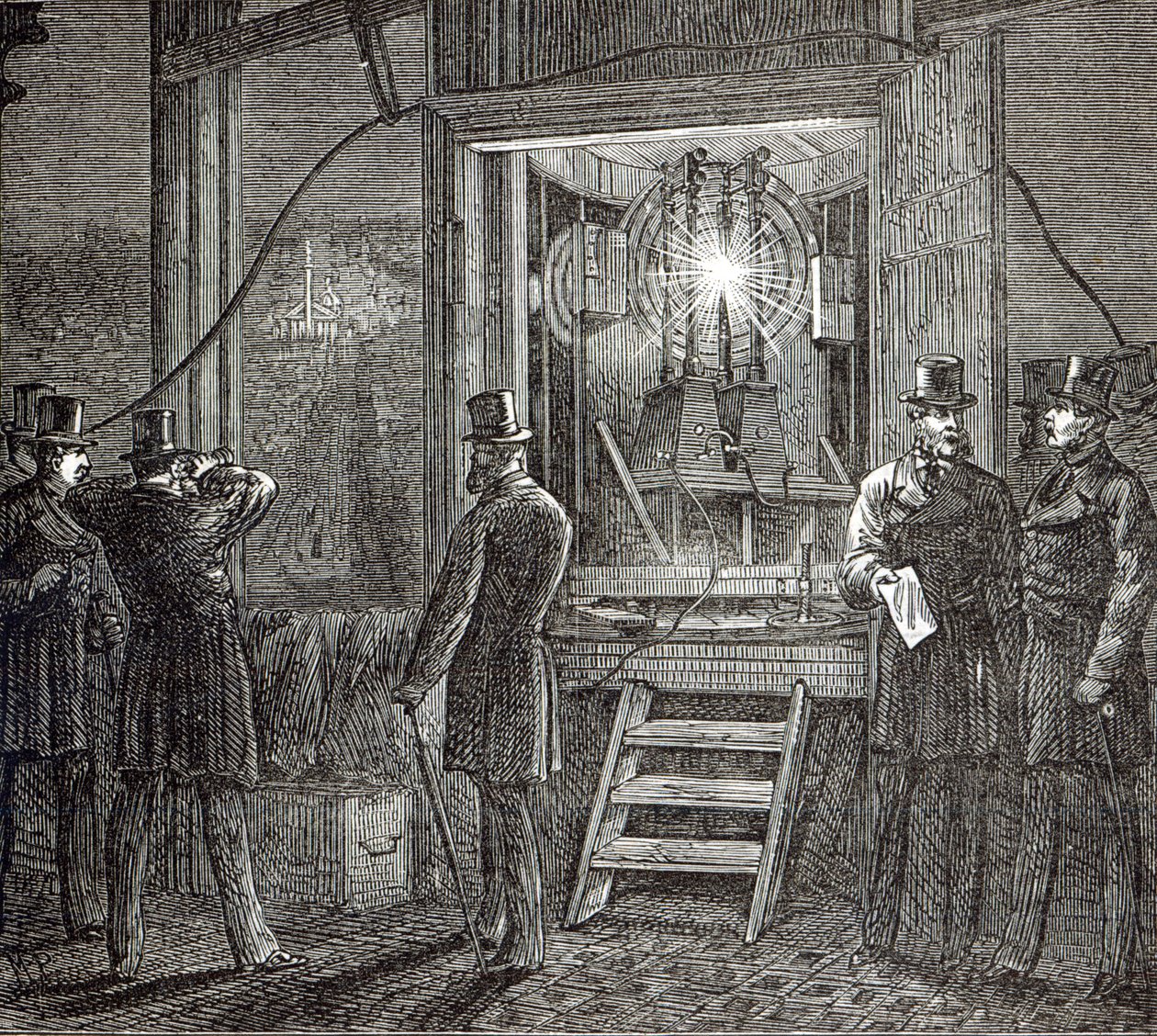 Electrical apparatus for the Clock Tower, Houses of Parliament from The Illustrated London News, 16th August 1873 by English School
