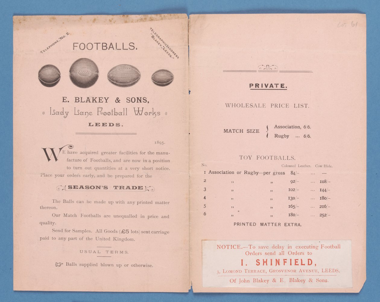 Equipment catalogue produced by E. Blakey & Sons, 1895 by English School