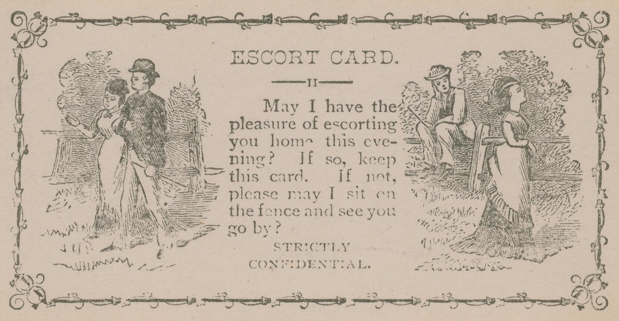 Escort Card (engraving) by English School