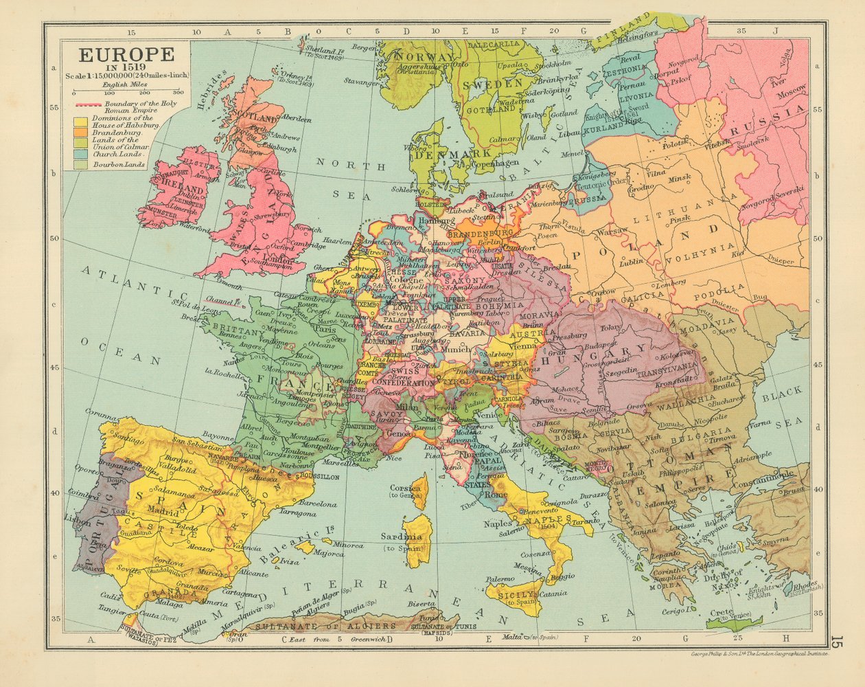 Europe in 1519 by English School