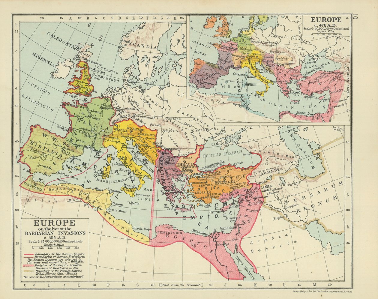 Europe on the Eve of the Barbarian Invasions c 305 AD by English School