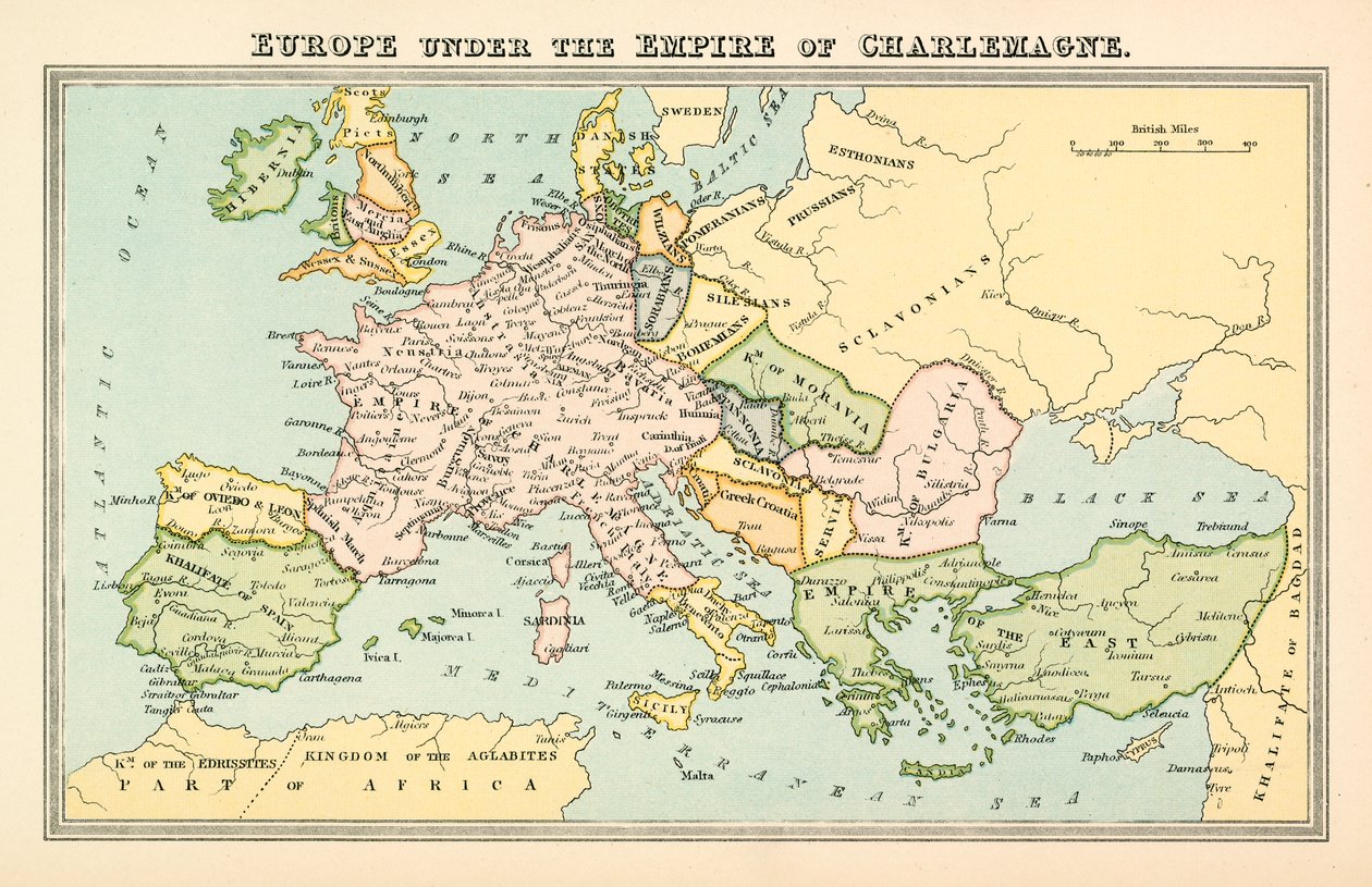 Europe Under the Empire of Charlemagne by English School