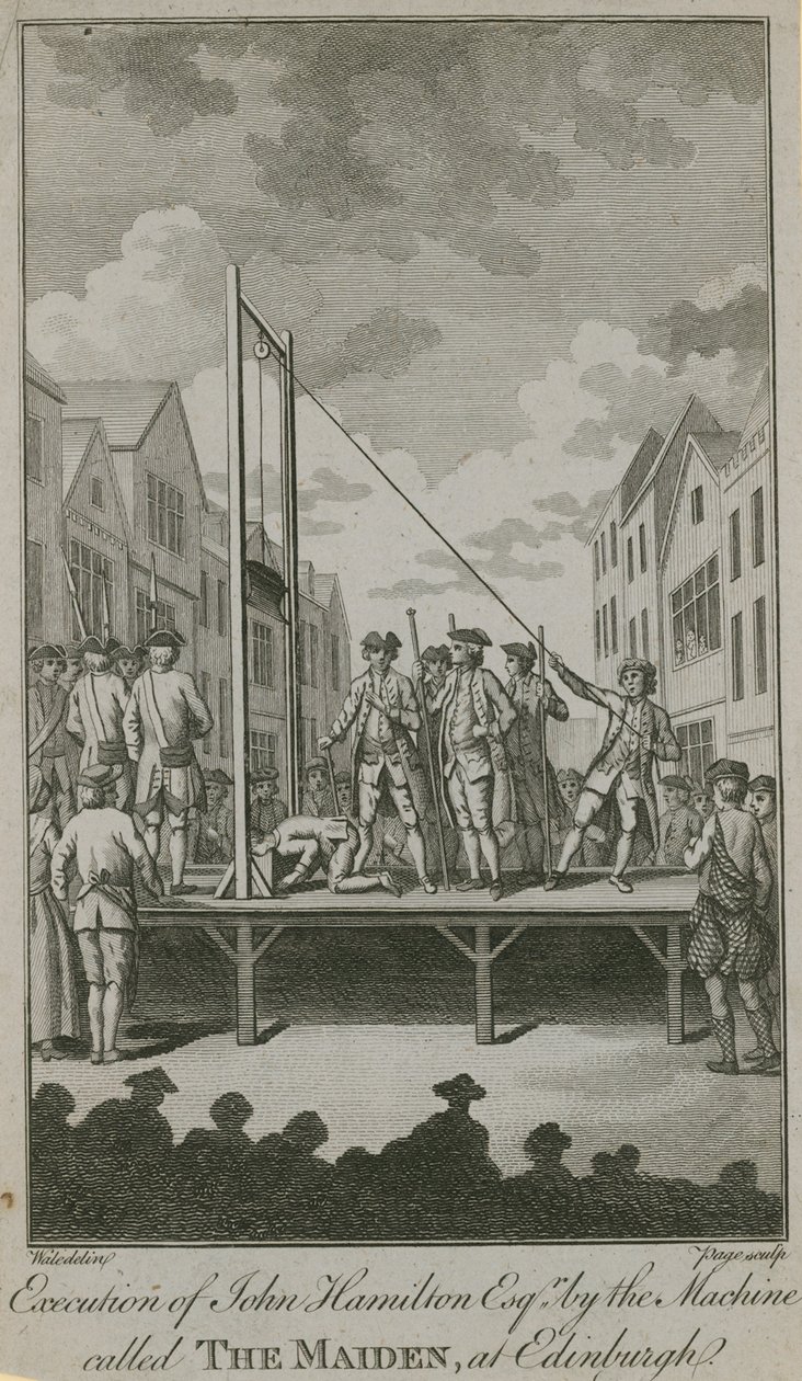 Execution of John Hamilton Esq by the Machine Called The Maiden by English School