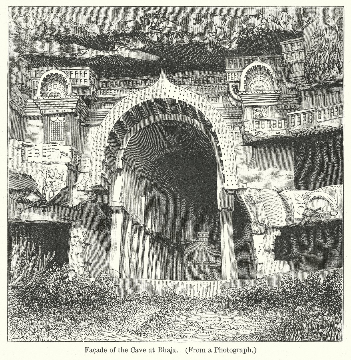 Facade of the Cave at Bhaja by English School