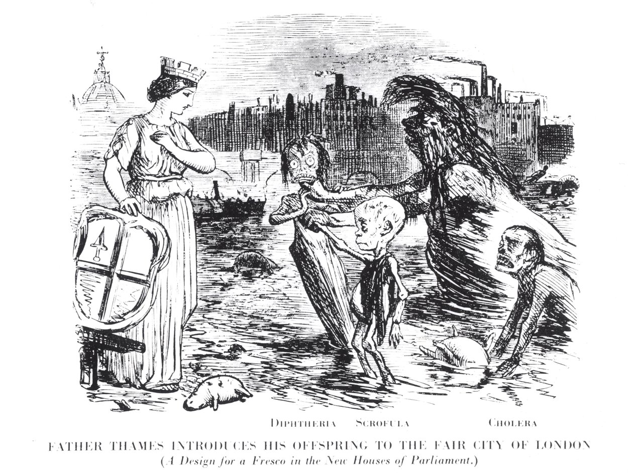 Father Thames Introduces his Offspring to the Fair City of London, a Design for a Fresco in the New Houses of Parliament by English School