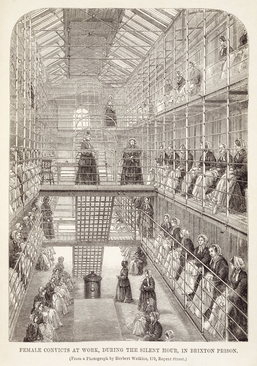 Female Convicts at Work during the Silent Hour in Brixton Prison, from The Criminal Prisons of London and Scenes of Prison Life by Henry Mayhew and John Binny, 1860 by English School