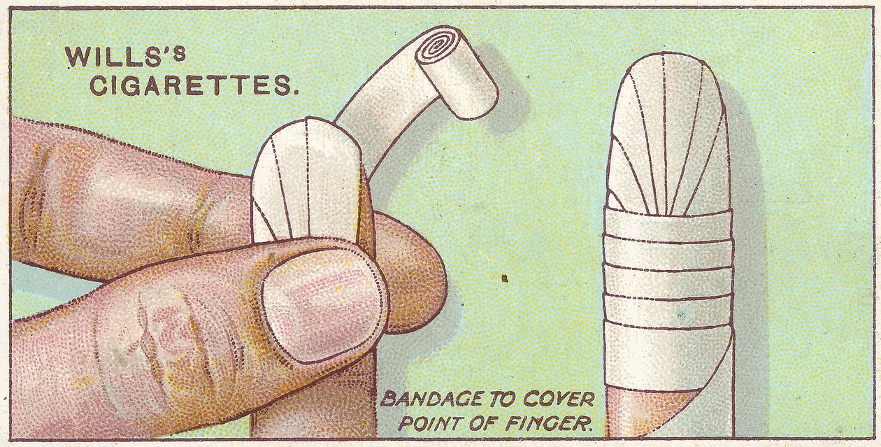 Finger Bandage, no.50 from the First Aid series of Wills Cigarettes cards, 1913 by English School