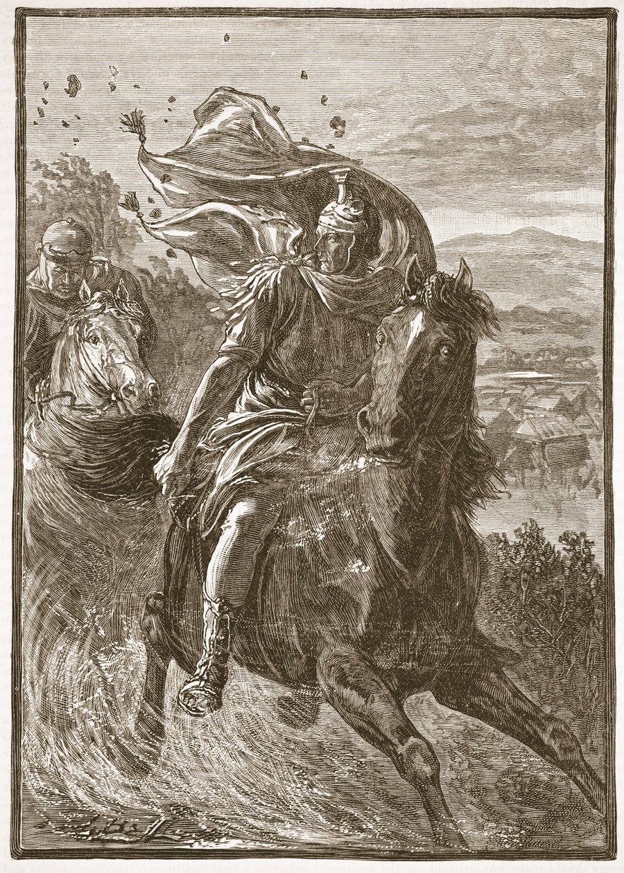 Flight of Pompey from the Battlefield of Pharsalia by English School