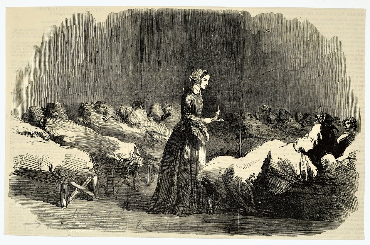 Florence Nightingale in the Barrack Hospital, Scutari, 1855 by English School