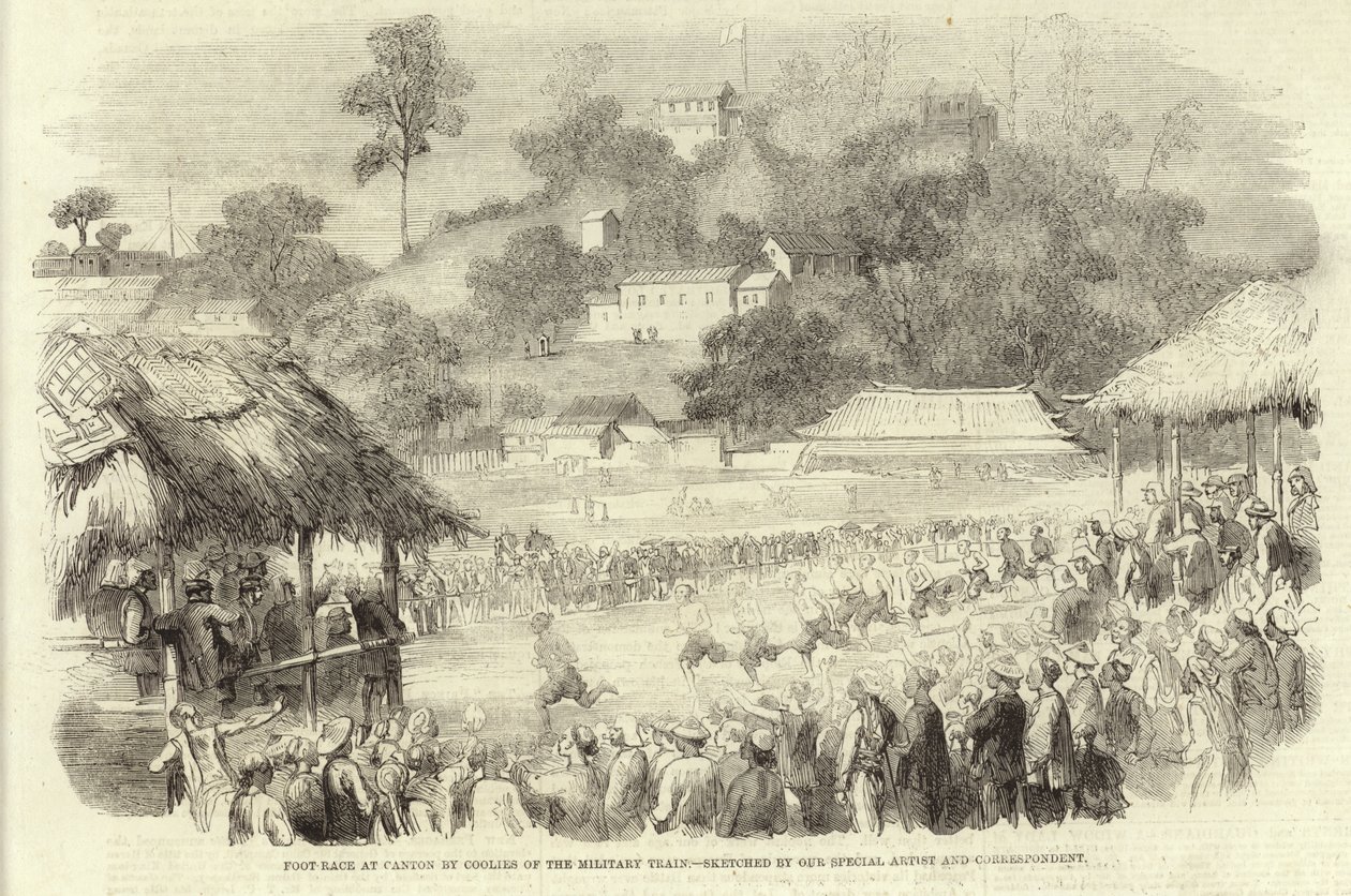 Foot Race at Canton by Coolies of the Military Train by English School