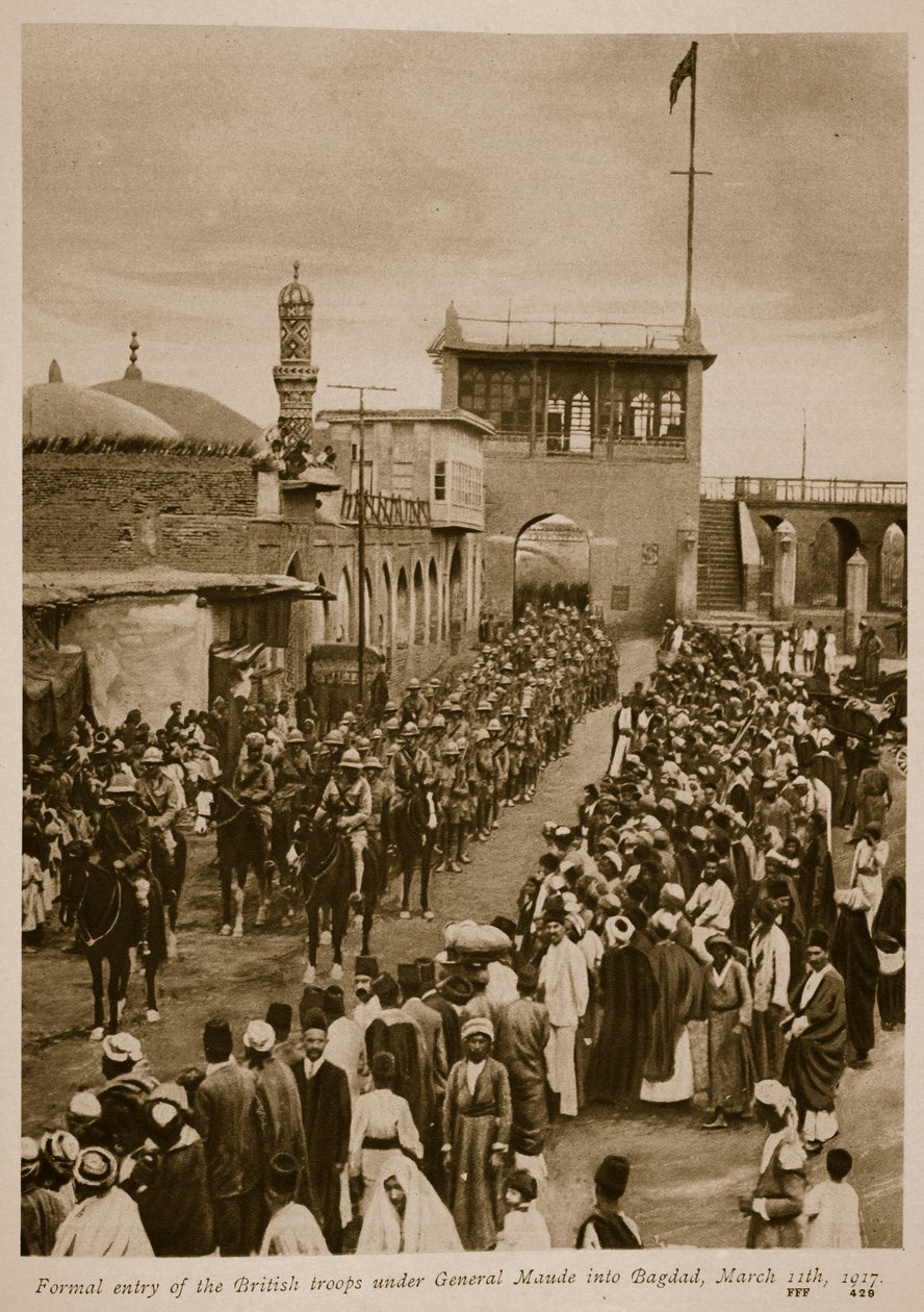 Formal Entry of the British Troops Under General Maude into Bagdad, March 11th, 1917 by English School