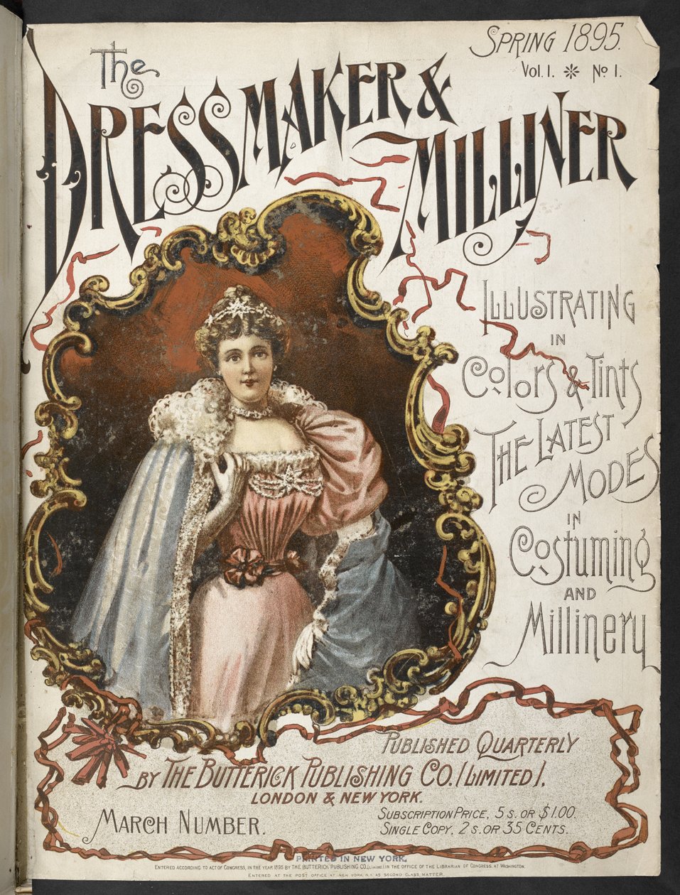 Front cover. The Dressmaker and Milliner. 1895 by English School