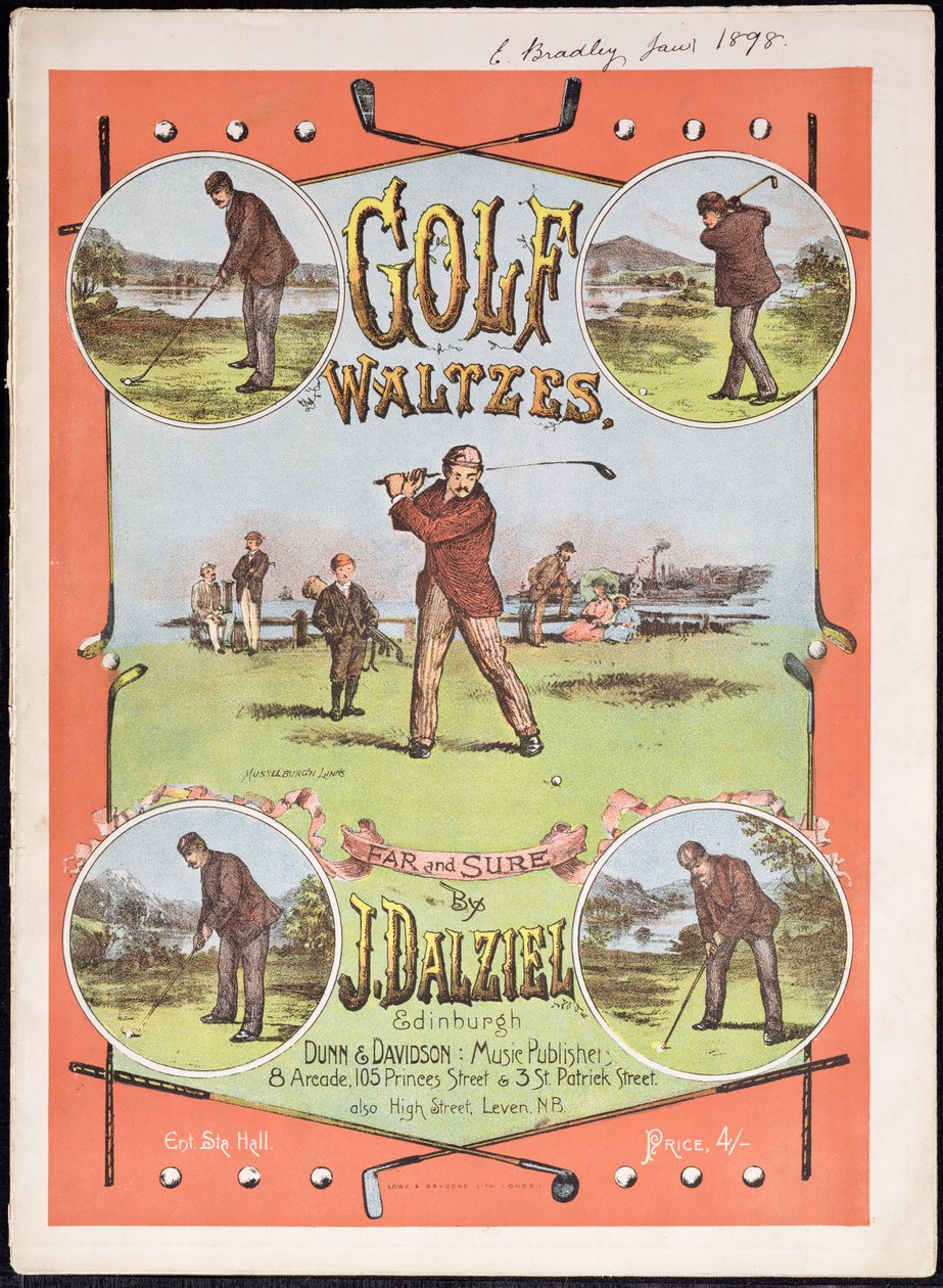 Front cover of the music score for Golf Waltzes by J. Dalziel by English School