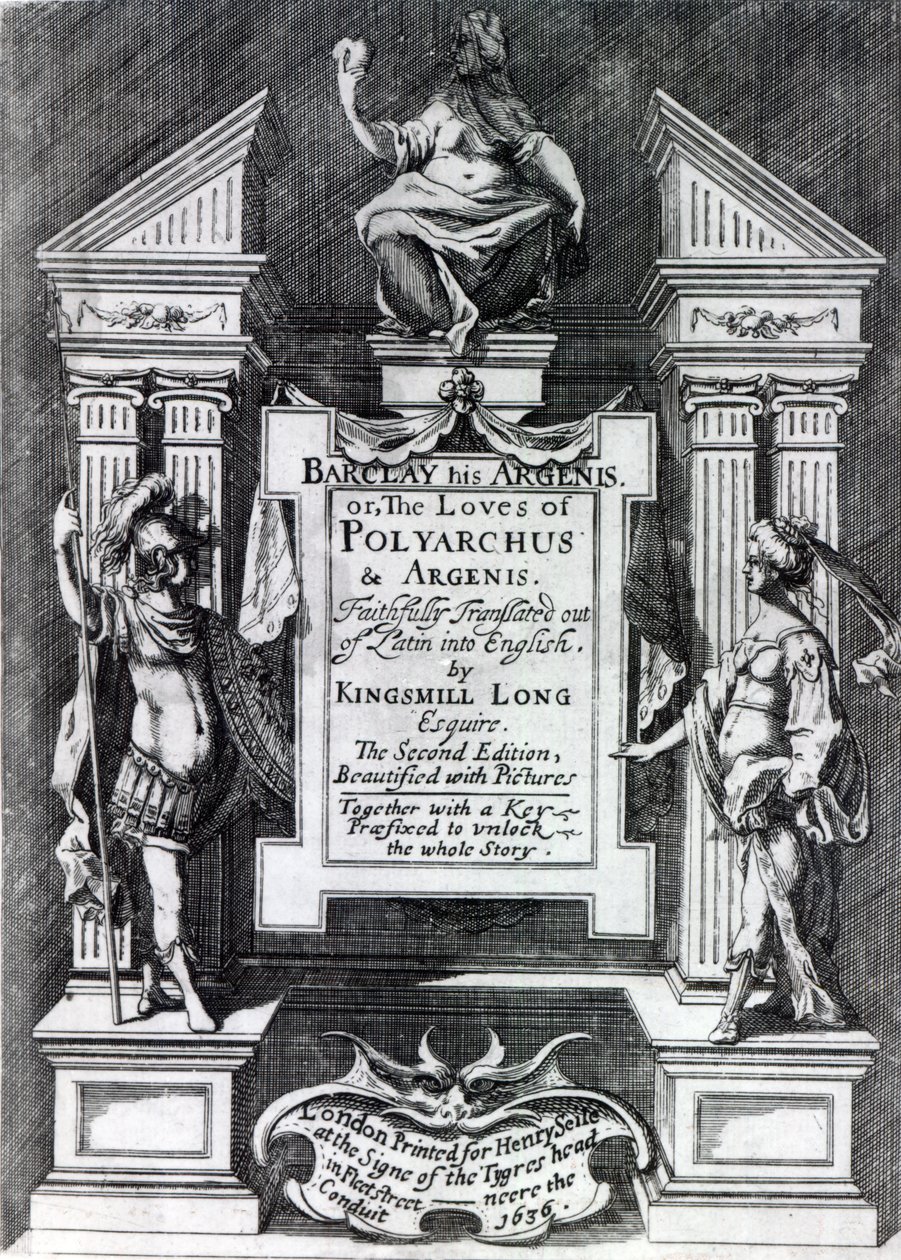 Frontispiece for Argenis by John Barclay, second English edition, 1636 by English School