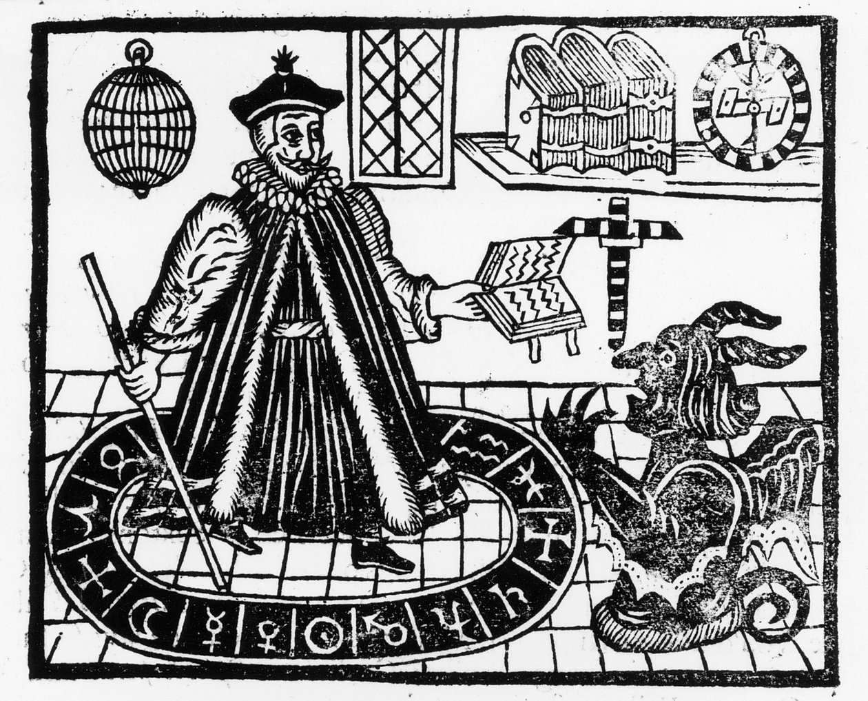 Frontispiece of The Tragicall History of the Life and Death of Doctor Faustus, by Christopher Marklin, c.1616 by English School