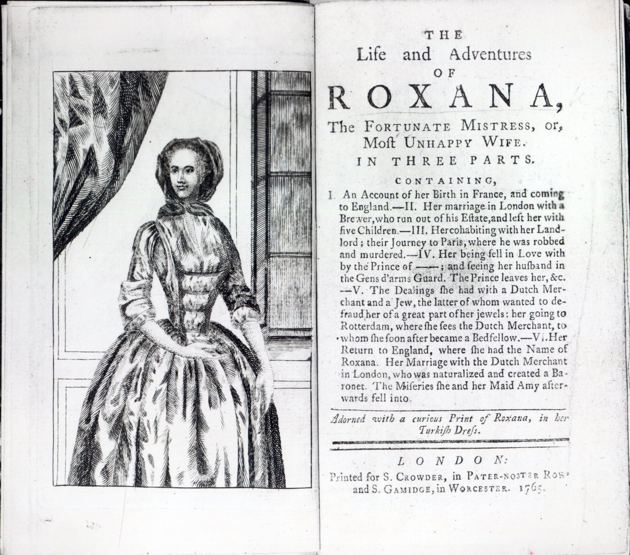 Frontispiece to Roxana, The Fortunate Mistress by Daniel Defoe by English School
