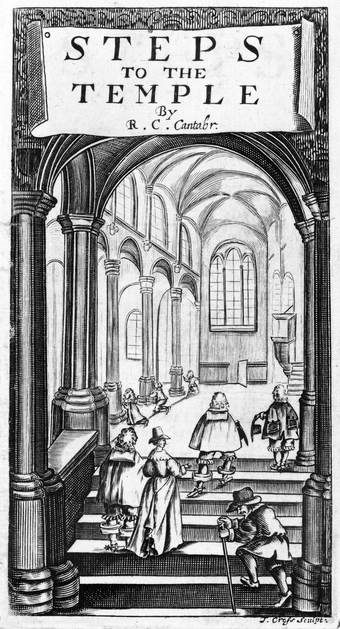 Frontispiece to Steps to the Temple by Richard Crashaw, Engraved by J. Cross, 1648 by English School