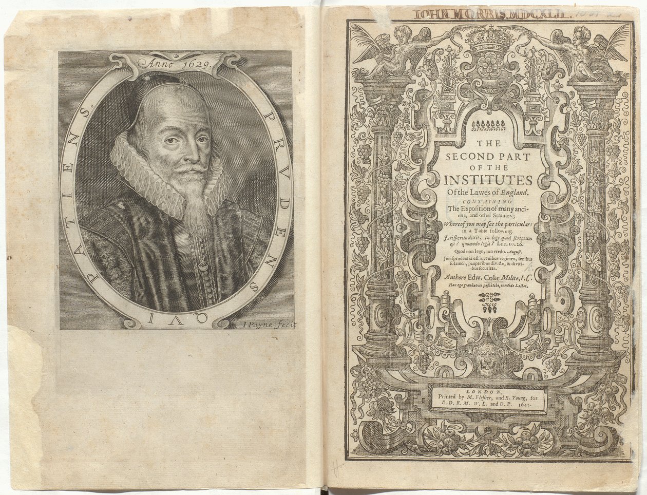 Frontispiece to The Second Part of the Institutes of the Lawes of England by English School