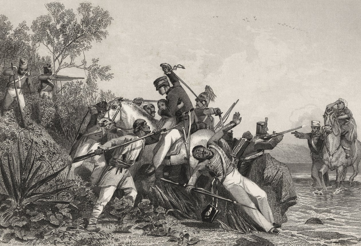 Fugitive British Officers and Their Families Attacked by Mutineers, from 