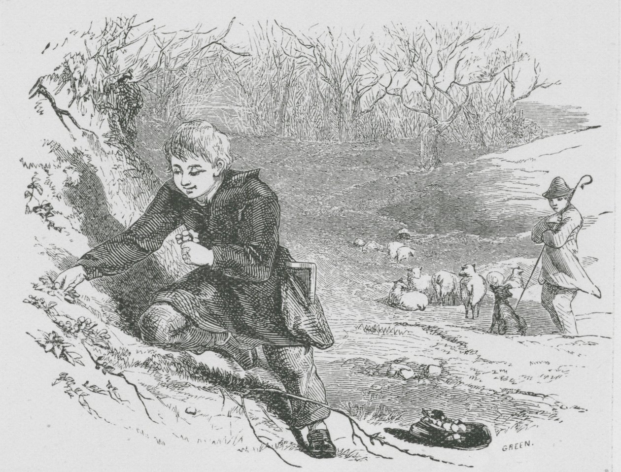 Gathering Primroses by English School