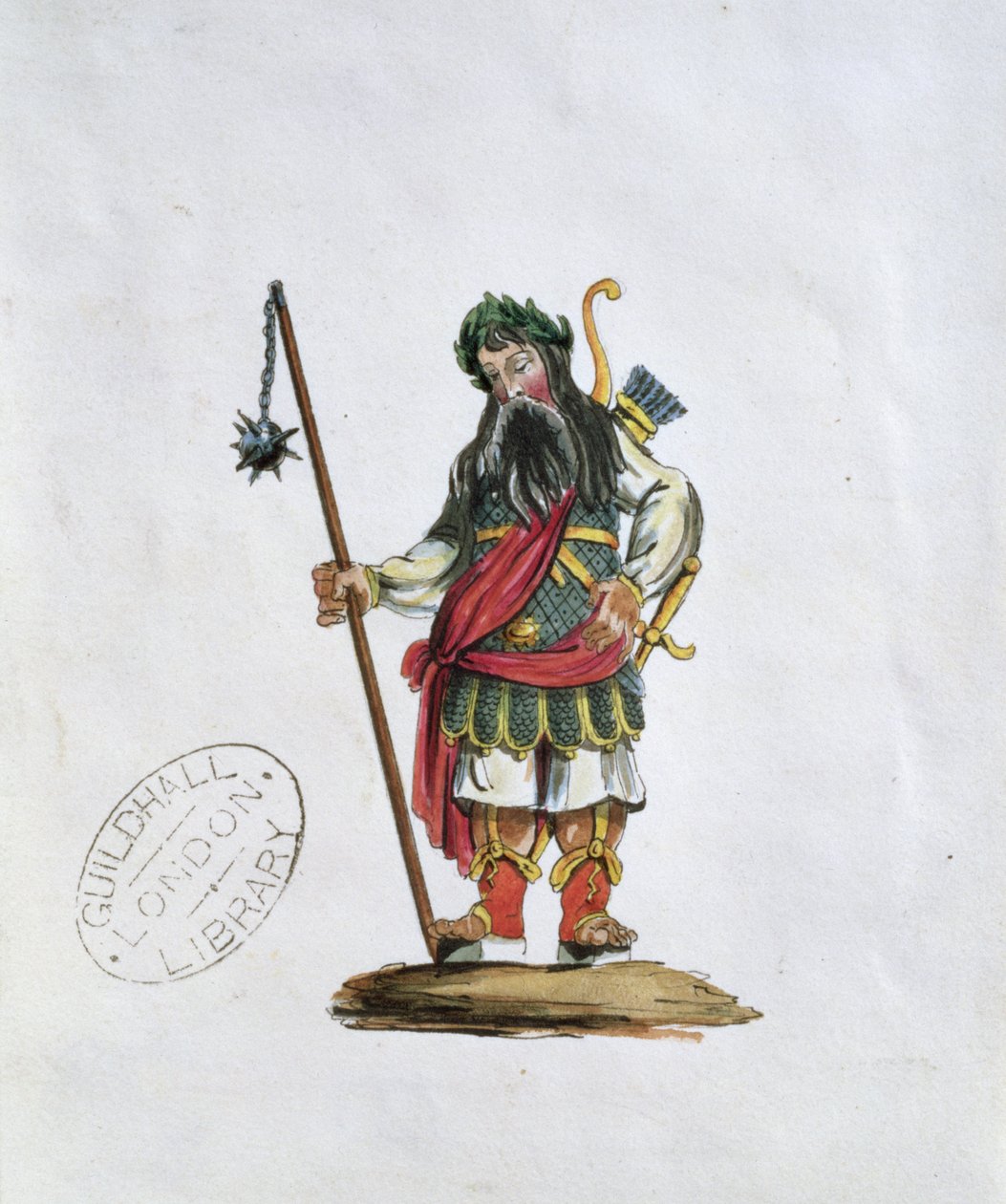 Gog, illustration of one of the Guildhall statues of the legendary giants by English School