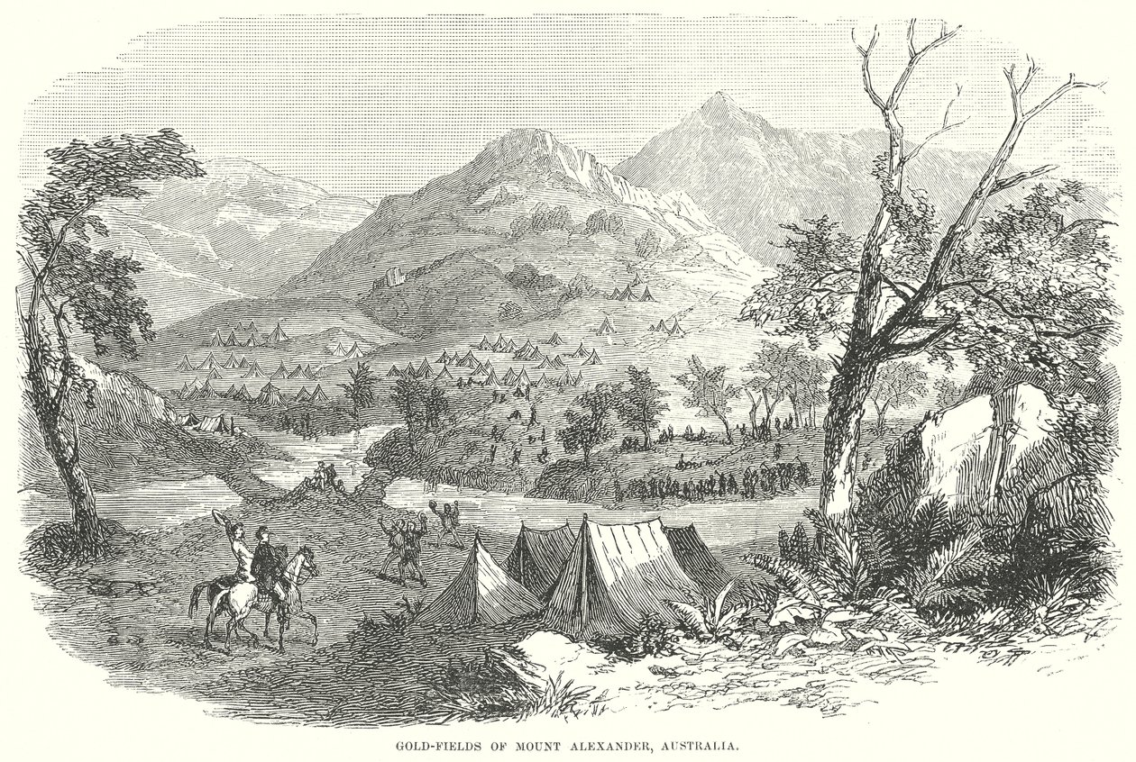 Gold-Fields of Mount Alexander, Australia by English School