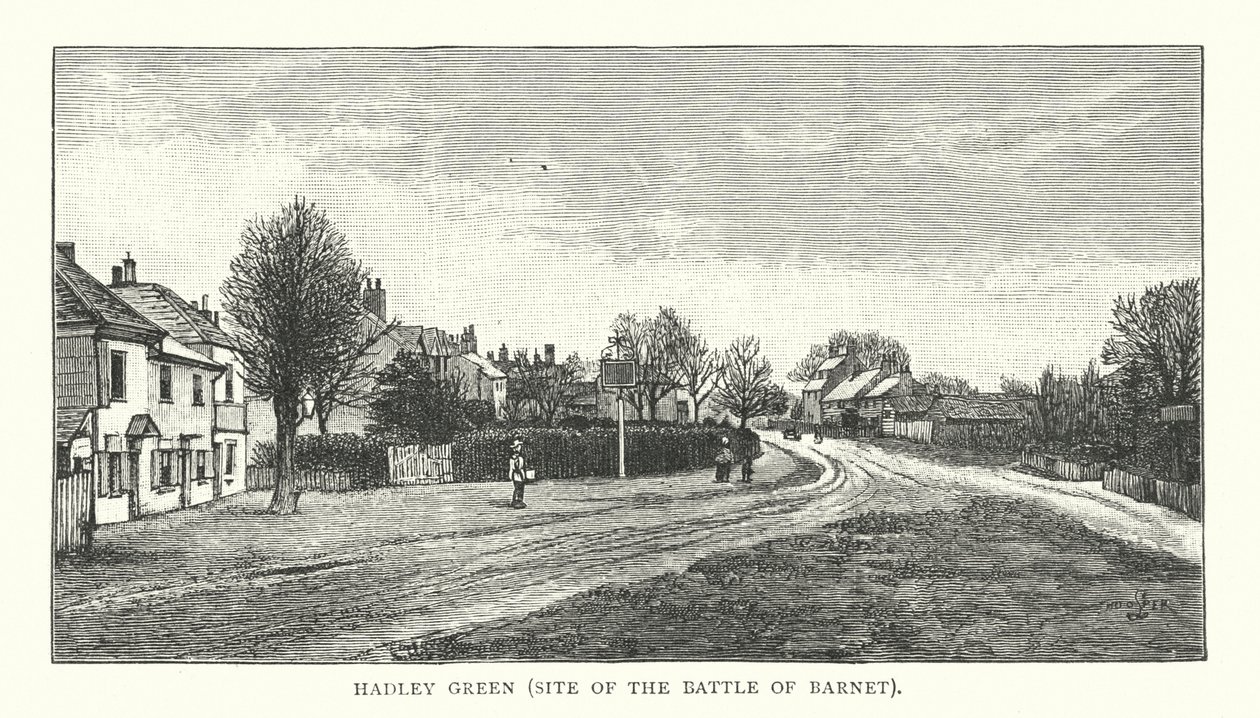 Hadley Green, Site of the Battle of Barnet by English School