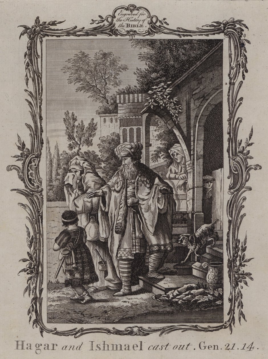Hagar and Ishmael Cast Out by English School
