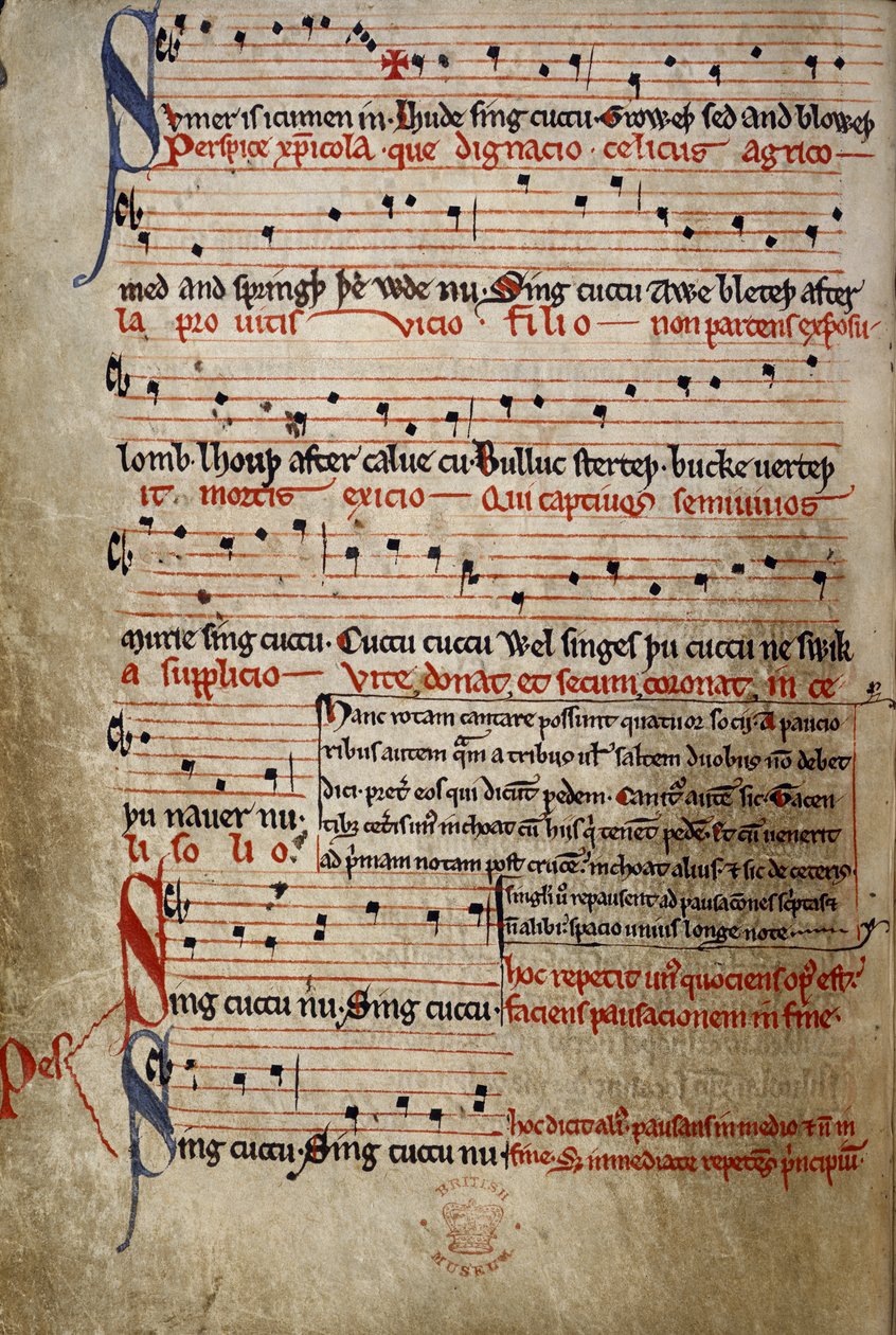 Sumer is icumen in, from the Summer Canon (Reading Rota) by English School