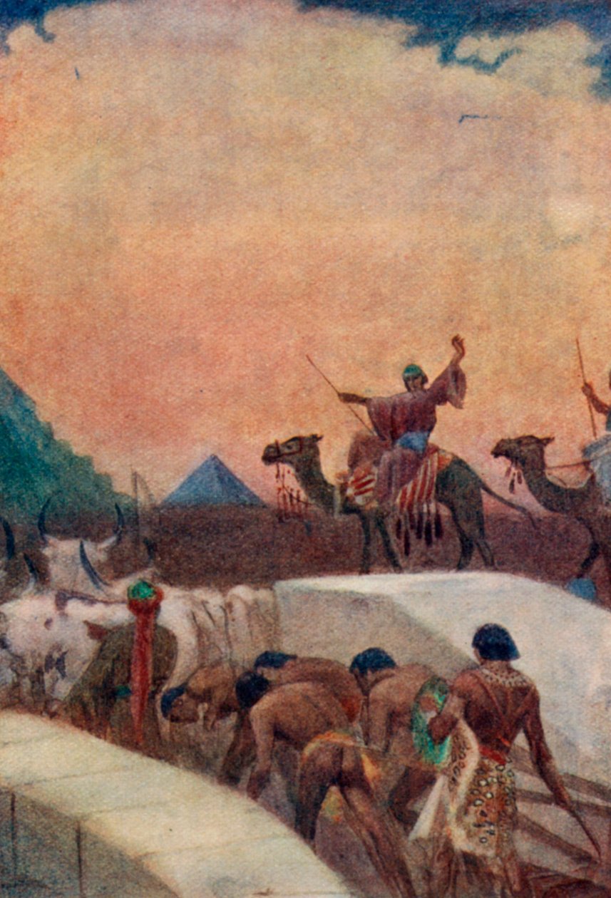 Hauling Blocks of Stone for the Pyramids by English School