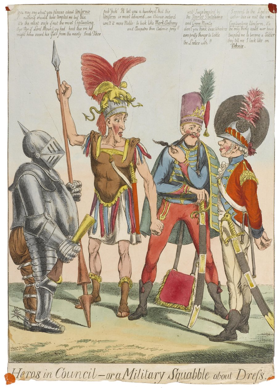 Heroes in Council - or a Military Squabble about Dress, c.1820 by English School