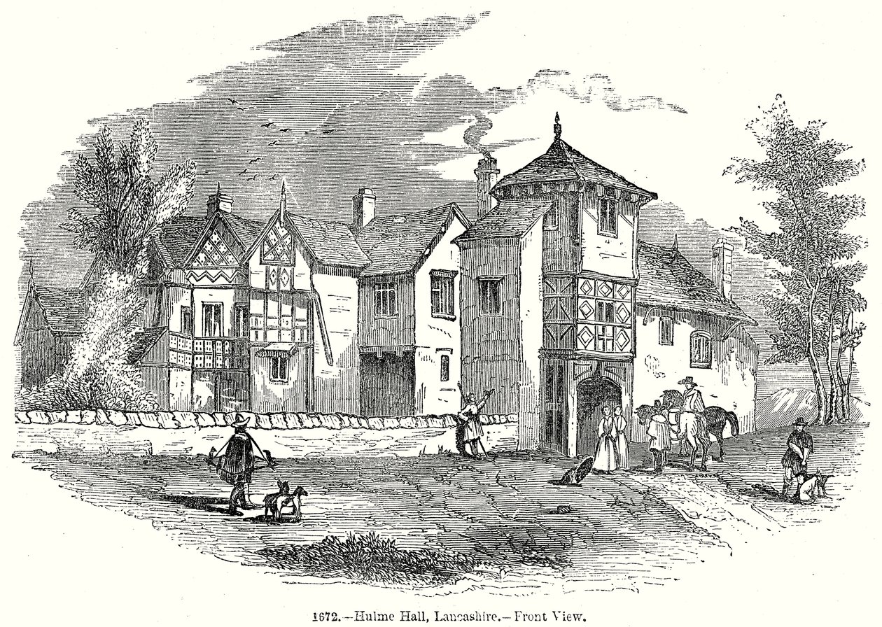 Hulme Hall, Lancashire – Front View by English School