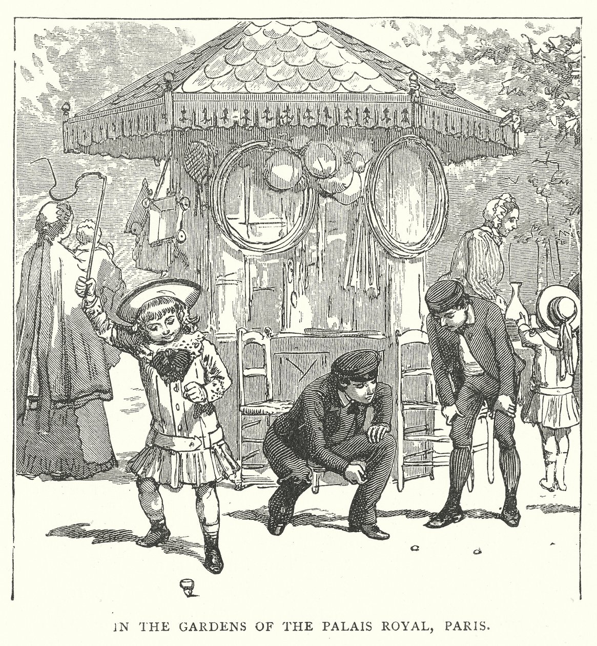 In the Gardens of the Palais Royal, Paris by English School