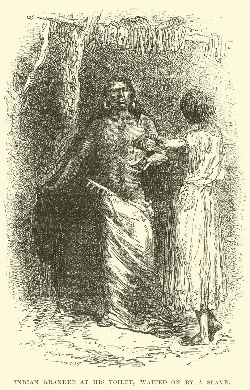 Indian Grandee at His Toilet, Waited on by a Slave by English School