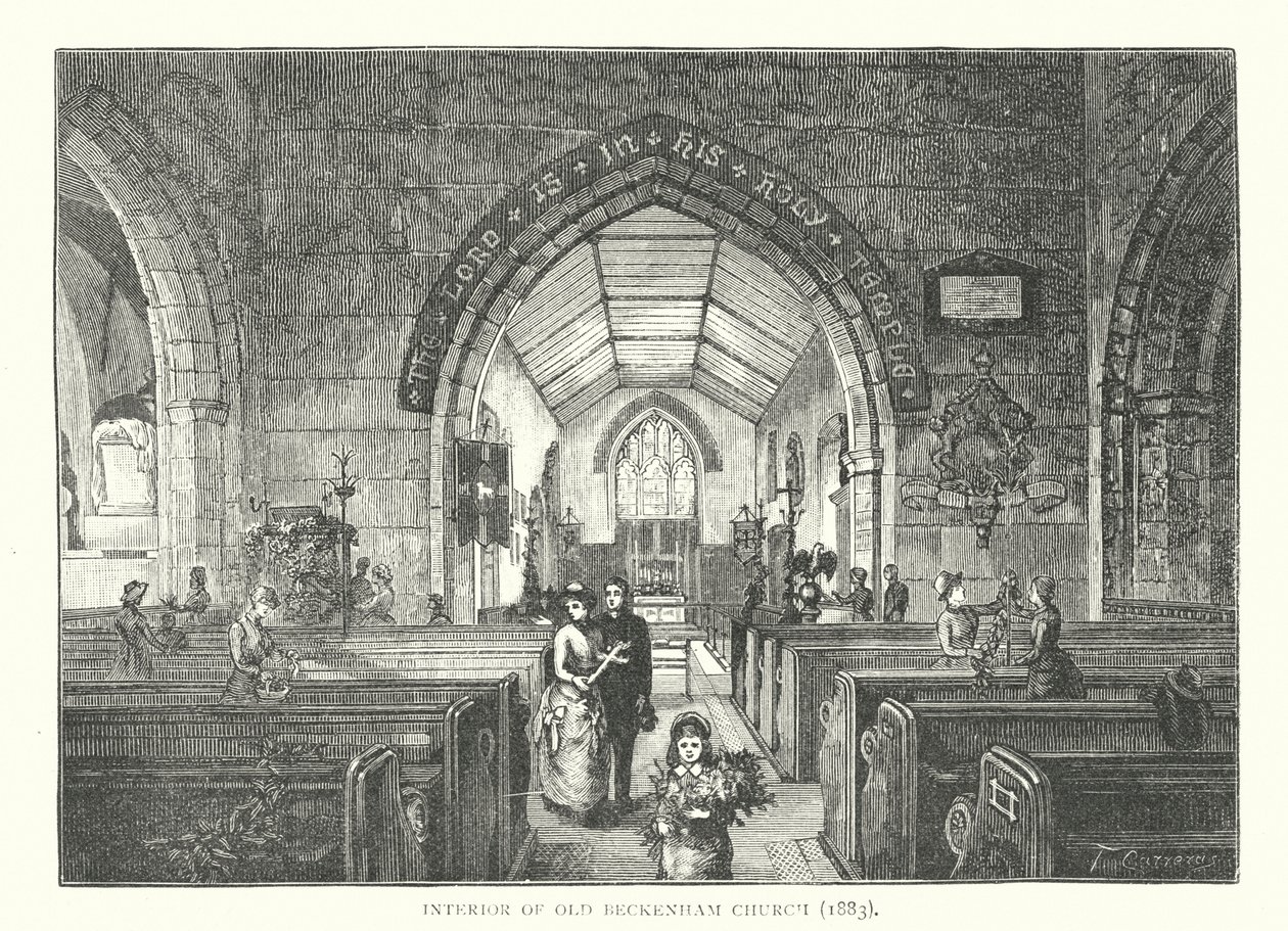 Interior of Old Beckenham Church by English School