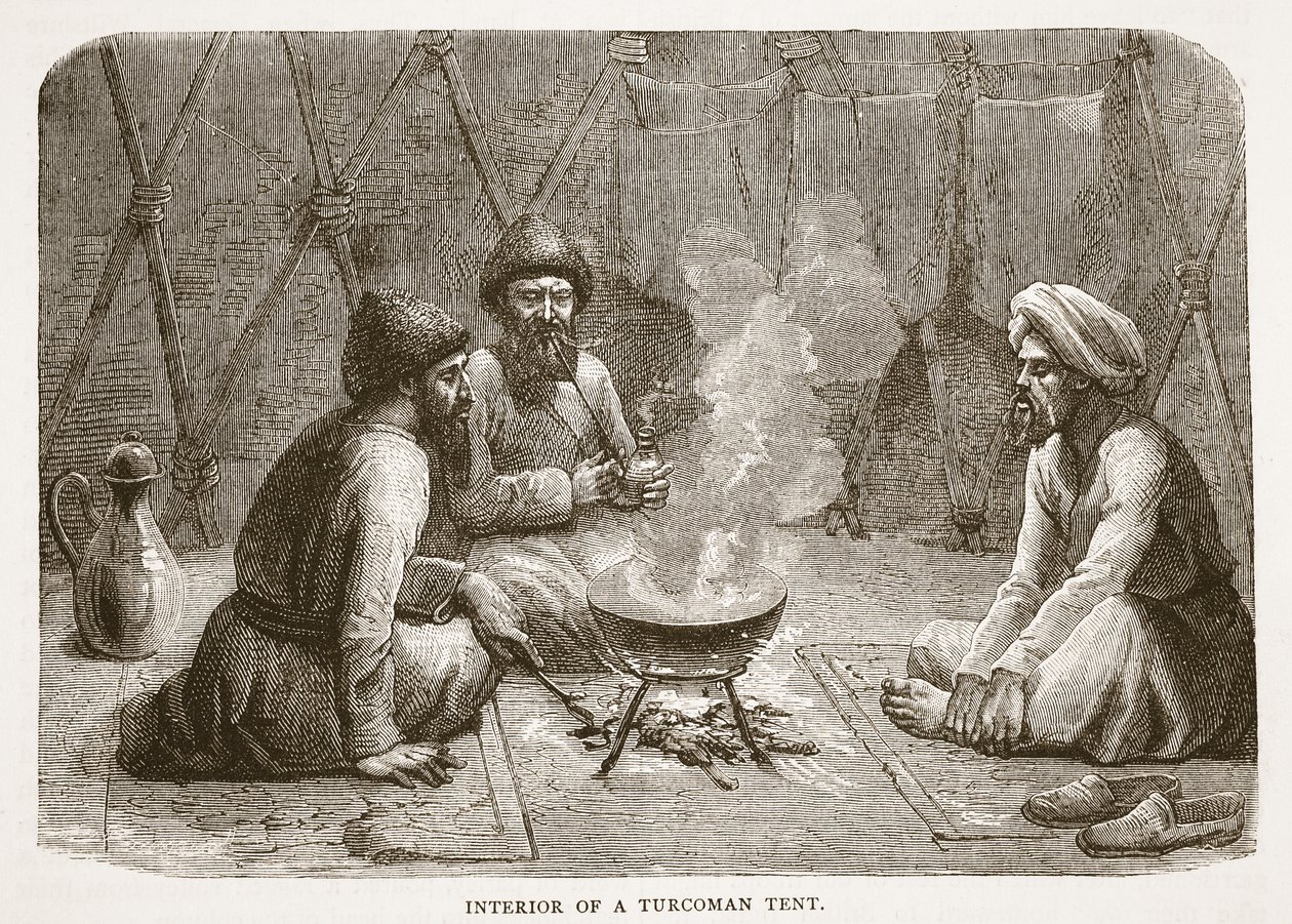 Interior of a Turcoman Tent, illustration from Cassell