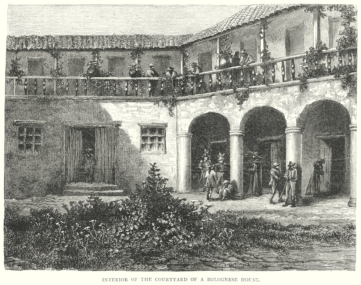 Interior of the Courtyard of a Bolognese House by English School