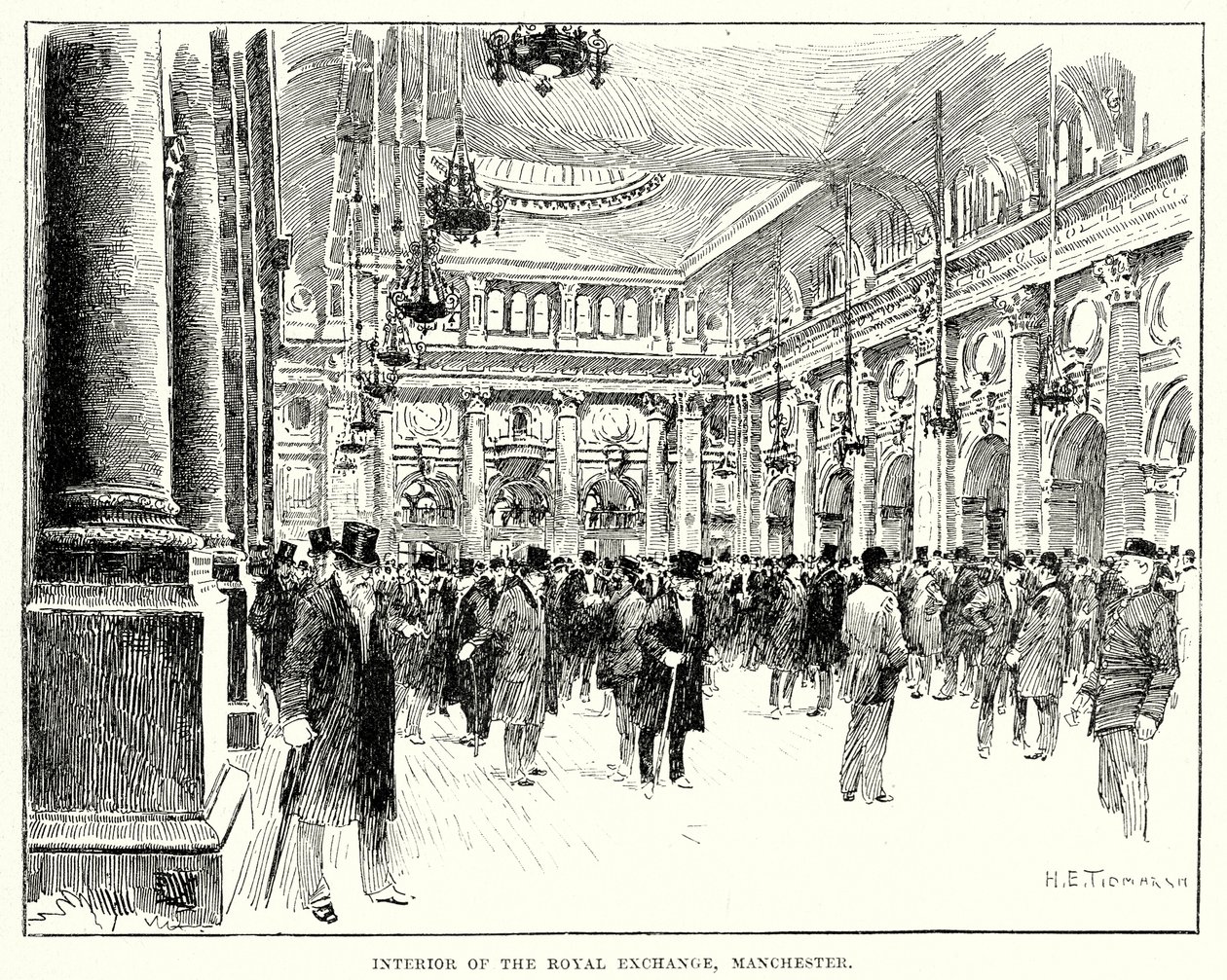 Interior of the Royal Exchange, Manchester by English School