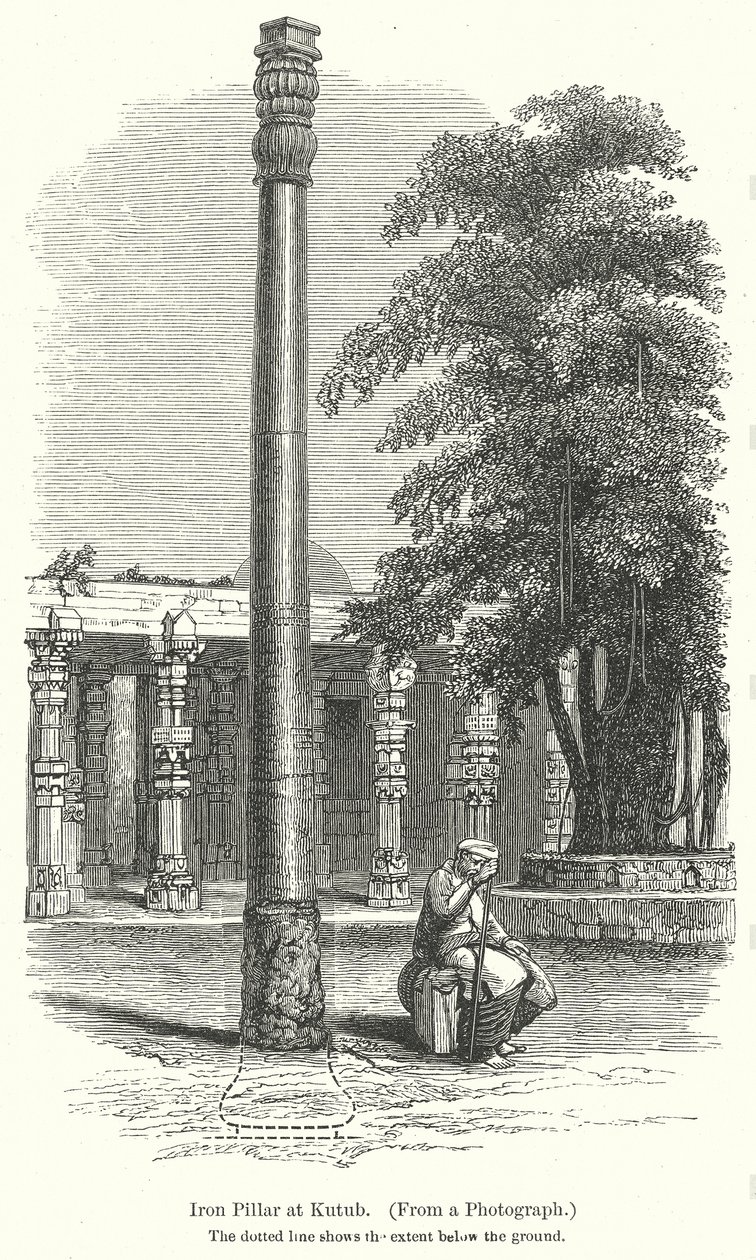 Iron Pillar at Kutub by English School