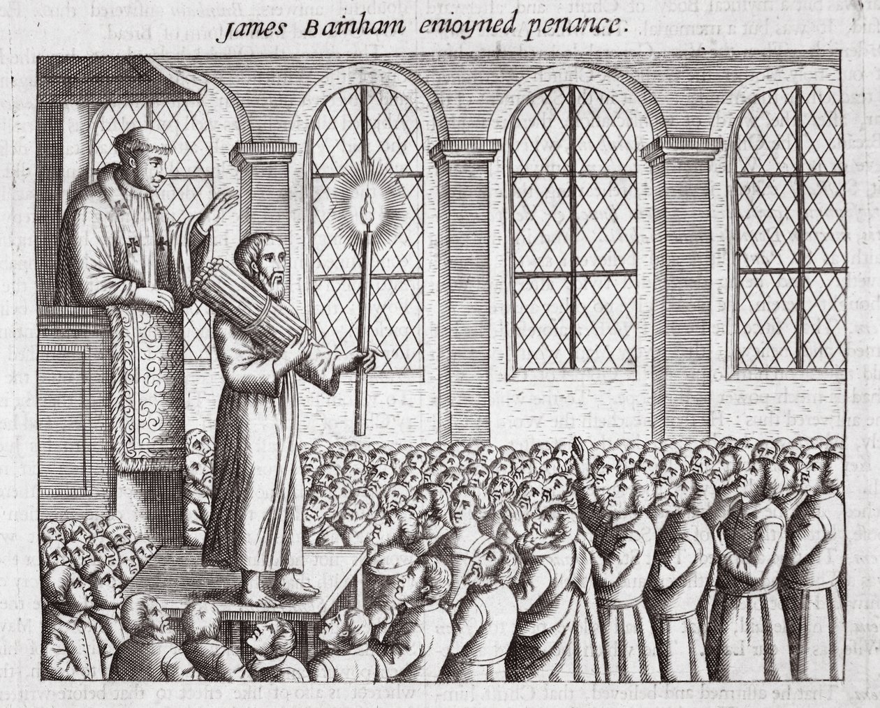 James Bainham enjoined penance, illustration from Acts and Monuments by John Foxe, ninth edition, published 1684 by English School
