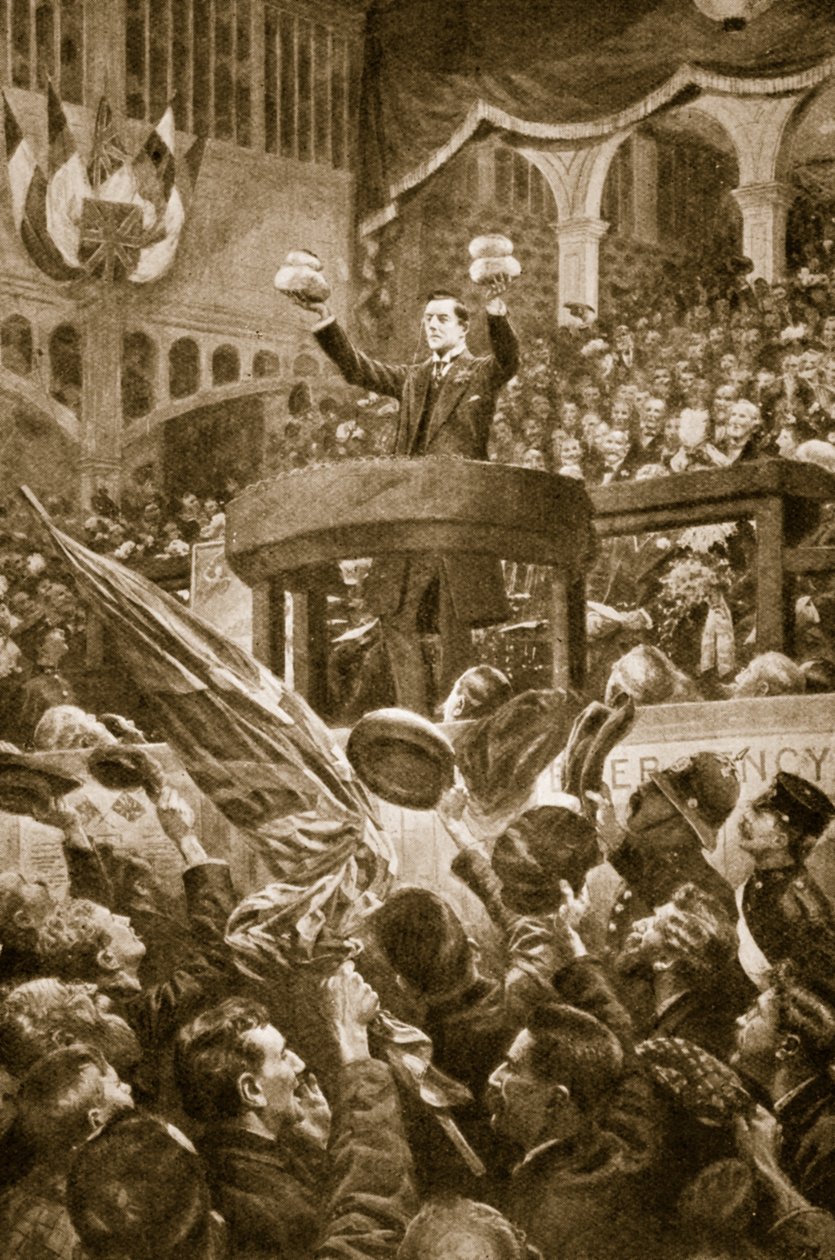 Joseph Chamberlain at Bingley Hall, Birmingham on 4th November 1903 by English School