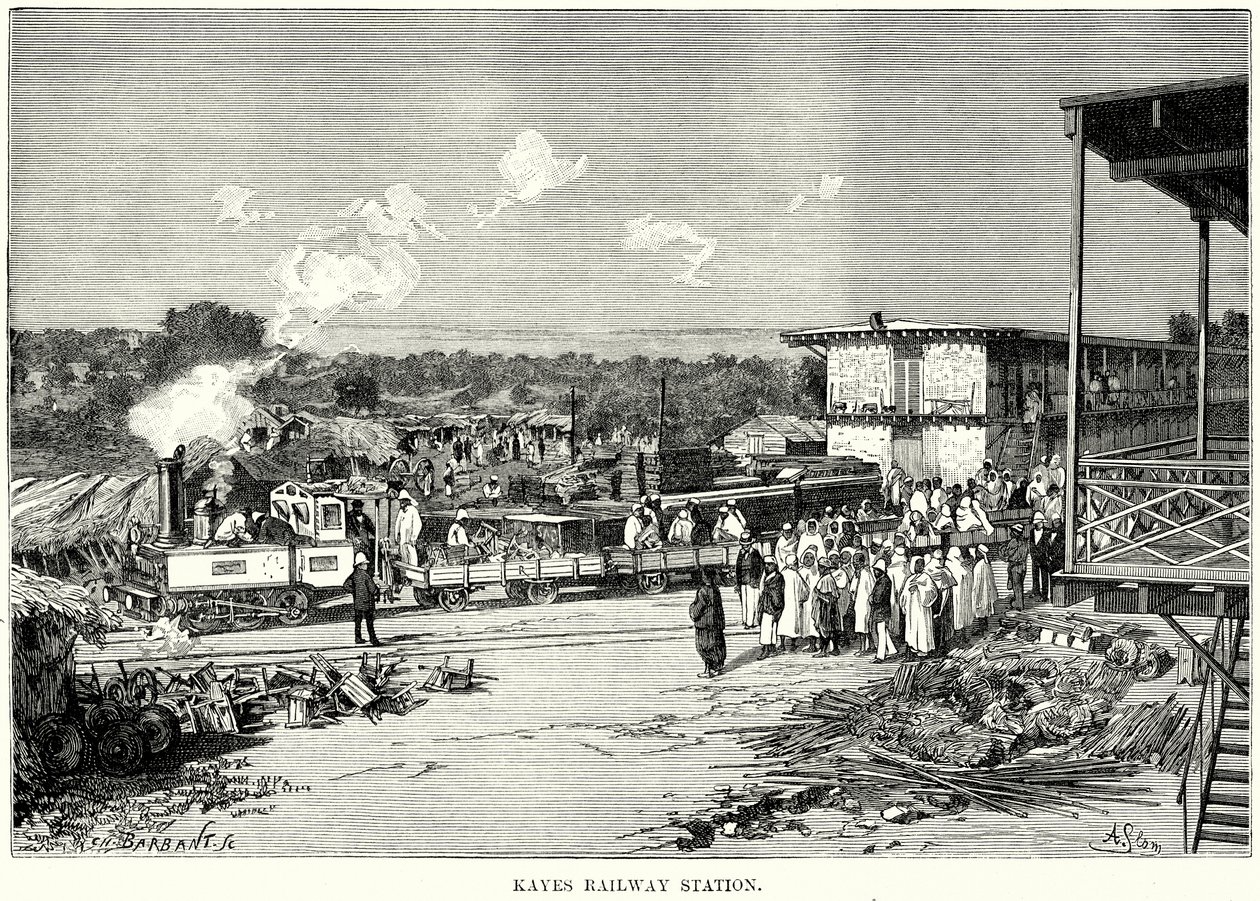 Kayes Railway Station (engraving) by English School