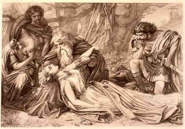 King Lear, Act 5 Scene 3, by William Shakespeare by English School