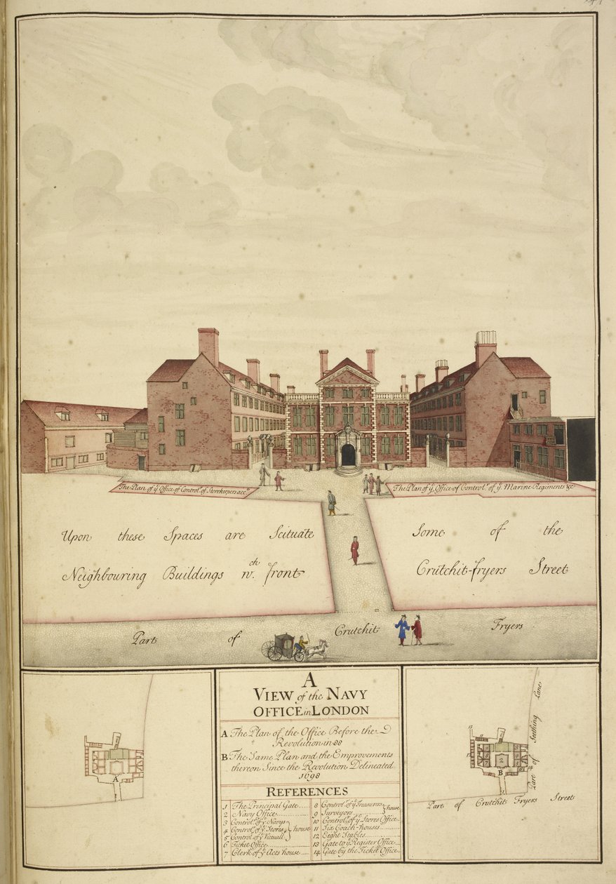 A View of the Navy Office, London by English School