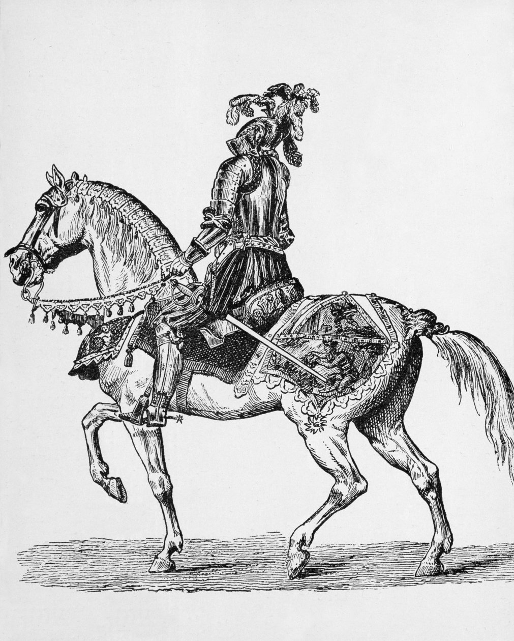 Knight on Horseback in Gala Attire of the 1400s by English School