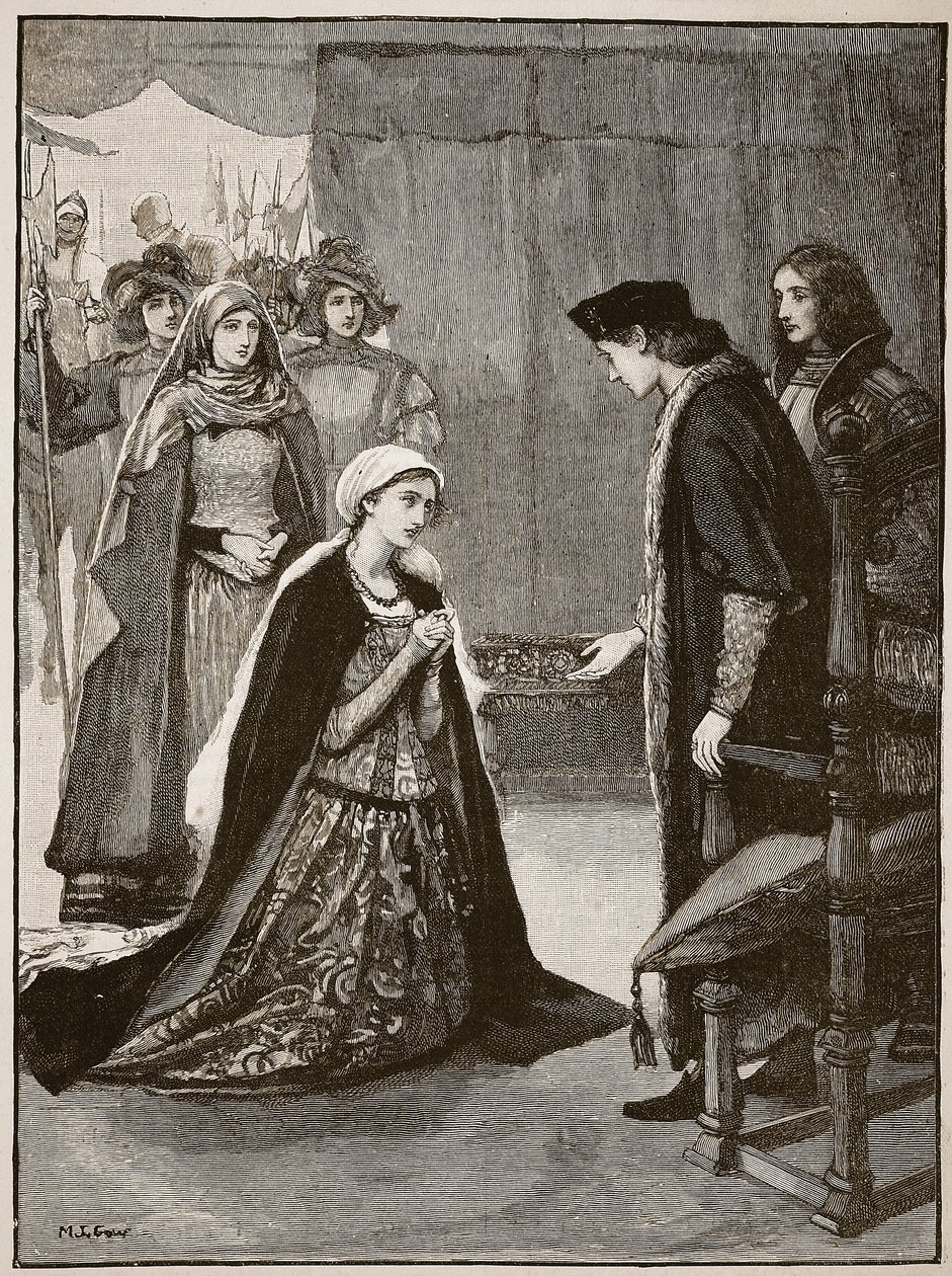 Lady Catherine Gordon Before Henry VII, Illustration from Cassell
