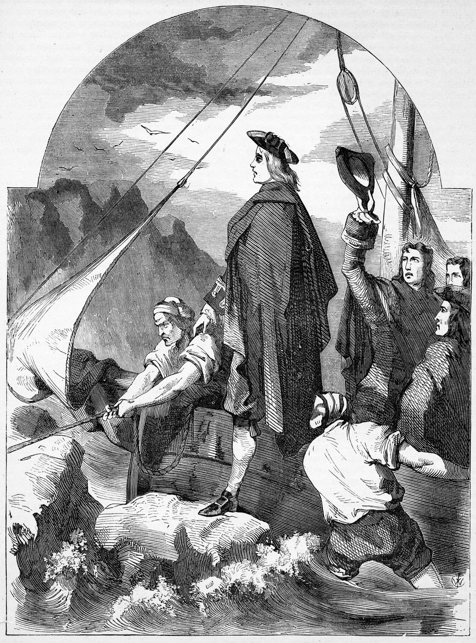 Landing of the Chevalier de St. George in Scotland, illustration from 