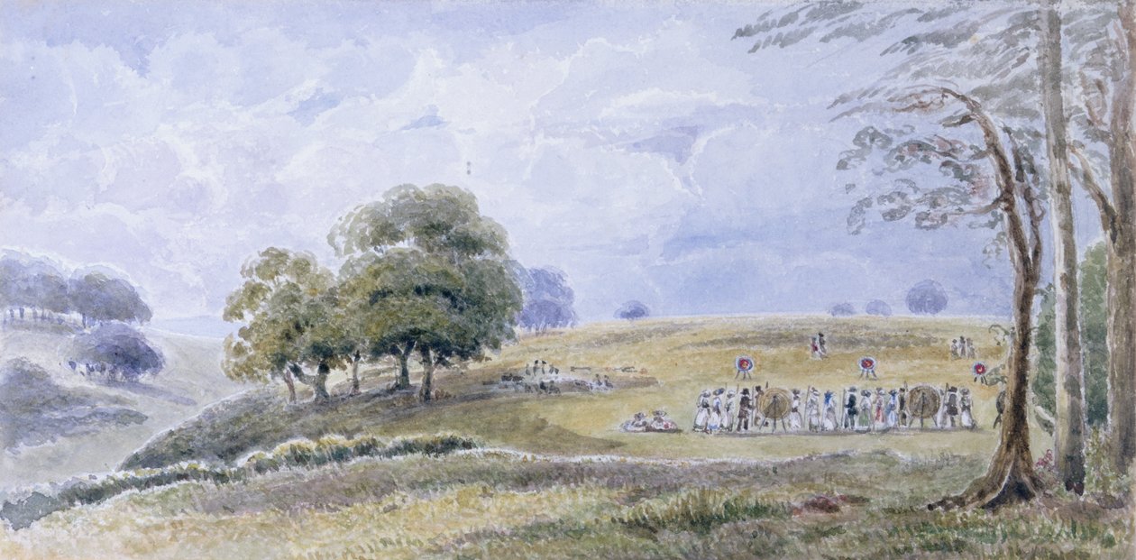 Landscape with Women Archers by English School